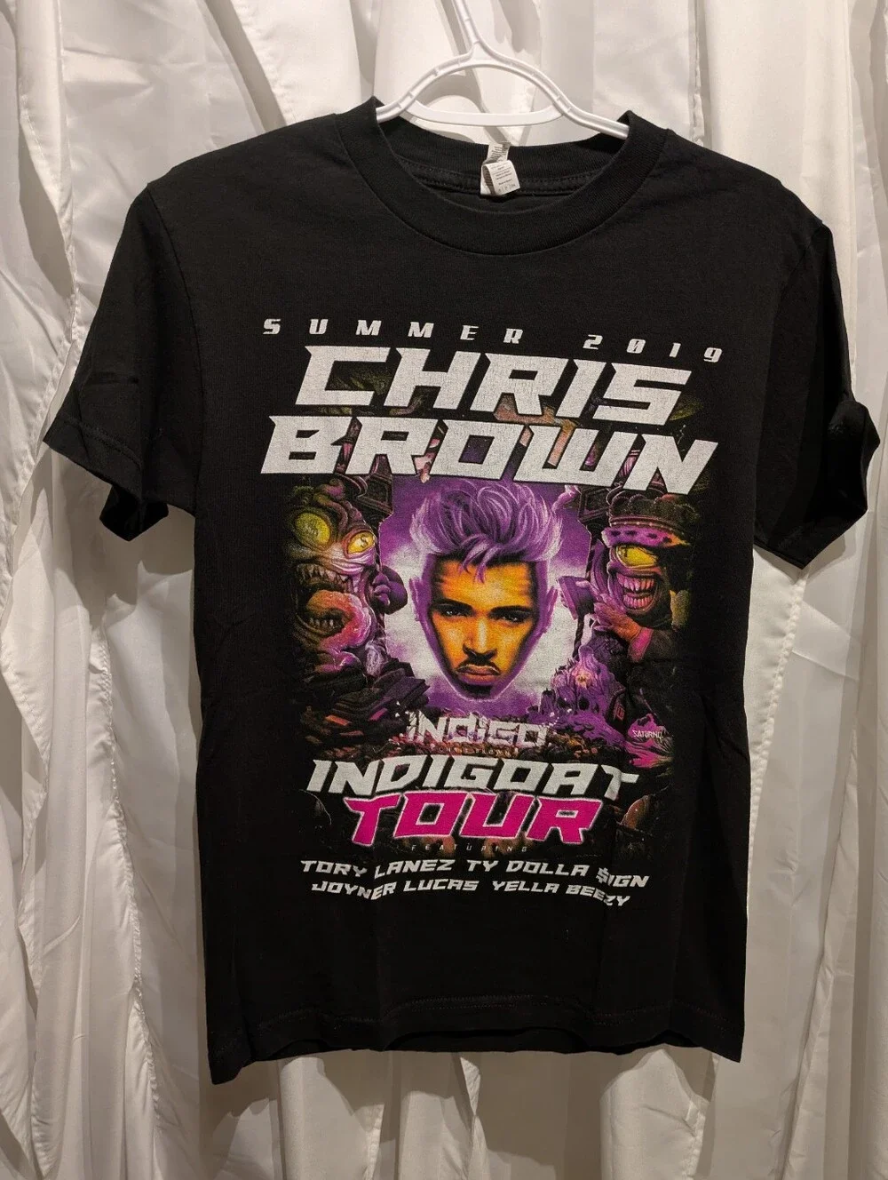 17 Chris Brown Summer 2019 IndiGOAT Tour Graphic T-Shirt - Size Small Black
